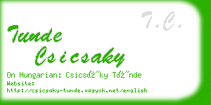 tunde csicsaky business card